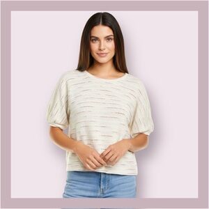 Madewell Textured Puff Short Sleeve Sweater Top